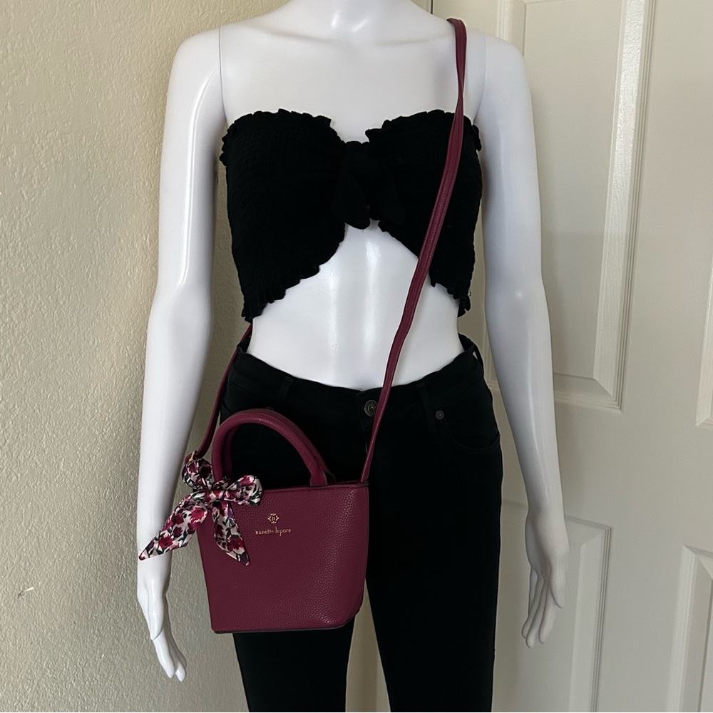 Nanette Lepore shoulder cross body top handle Mini Bag wine color